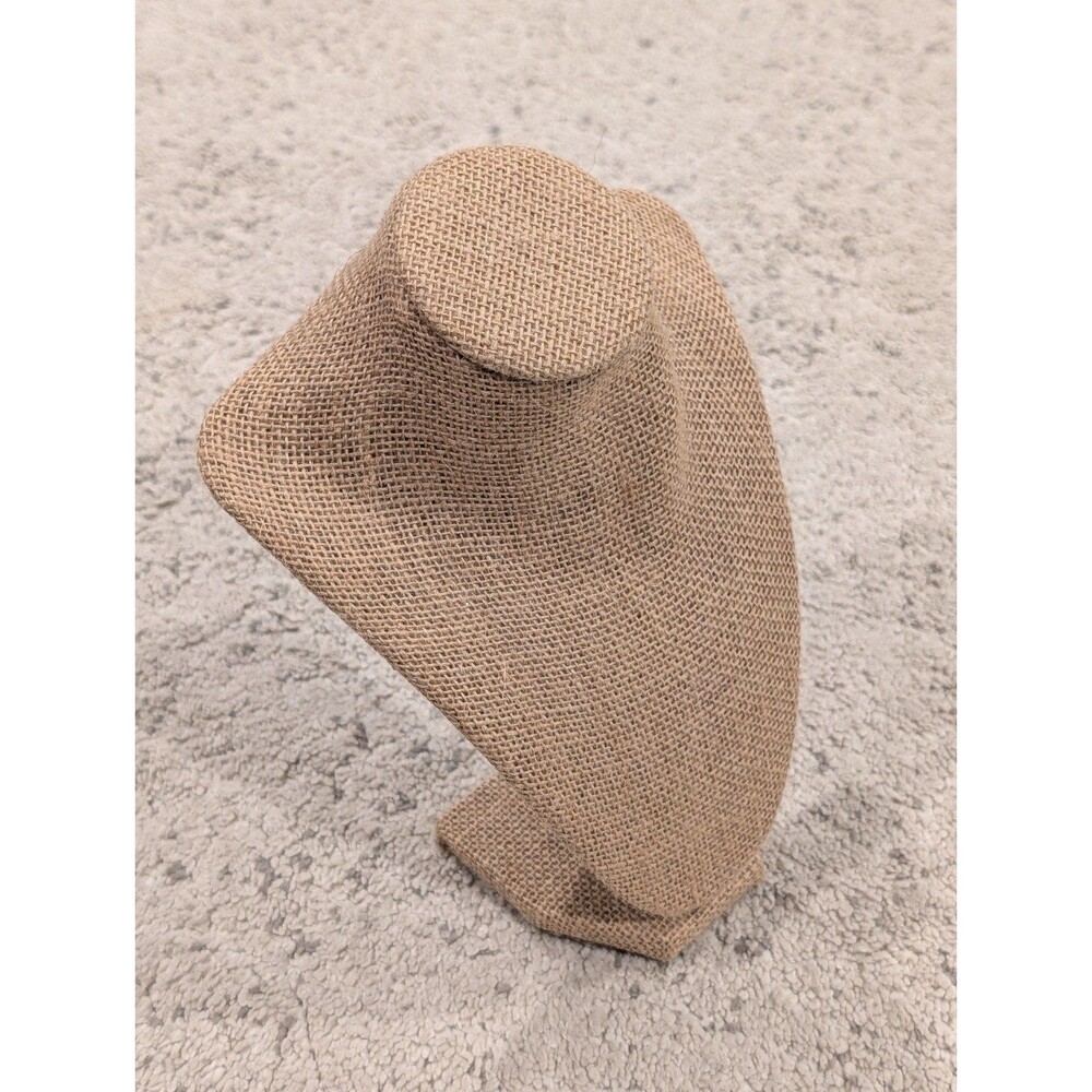 Tan Burlap Necklace Bust/Display 9"